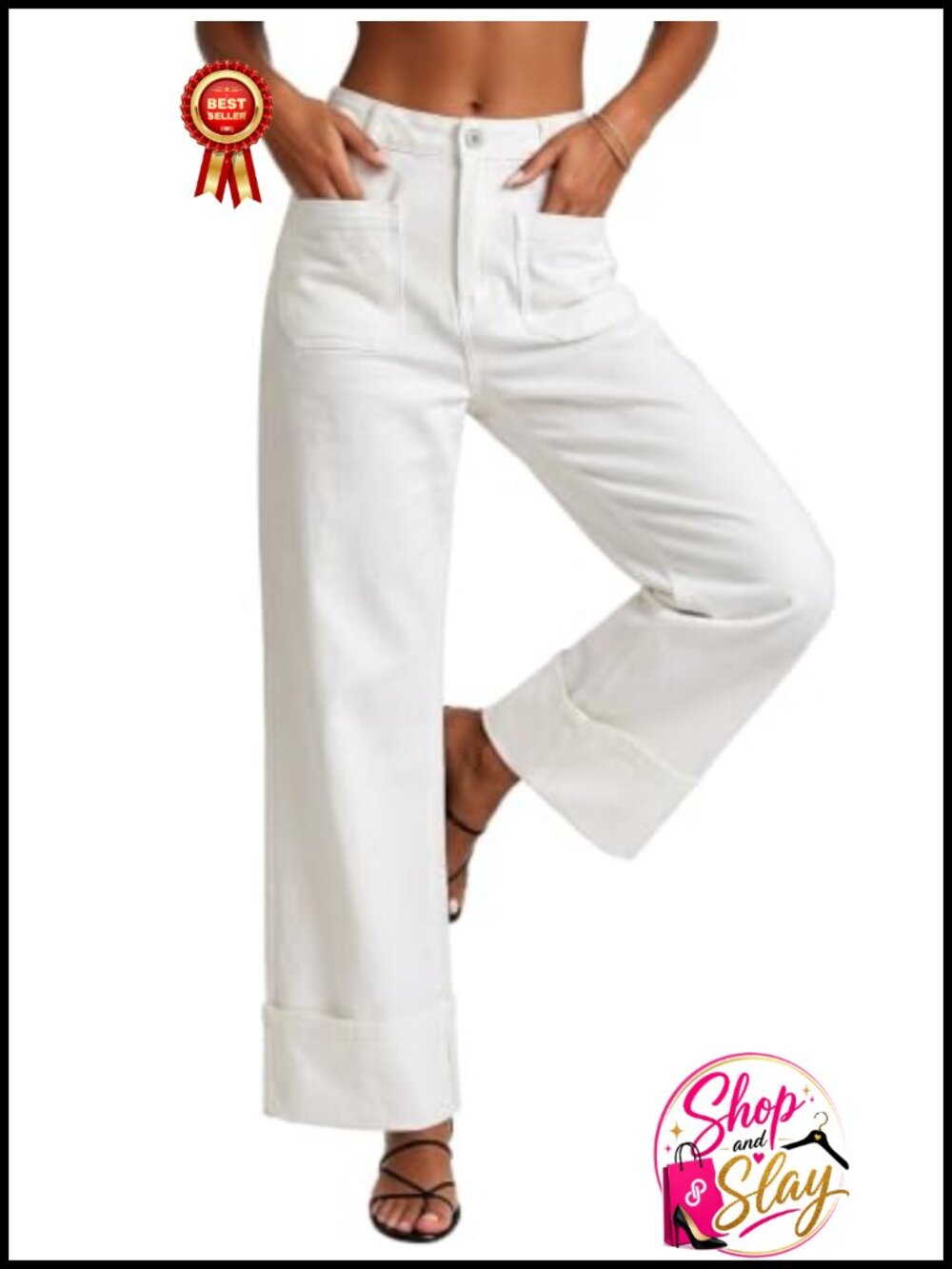 High Waisted Wide Leg Jeans for Women Stretch Denim Casual